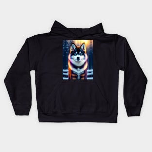 Brighten up any room with Pomsky decoration Kids Hoodie